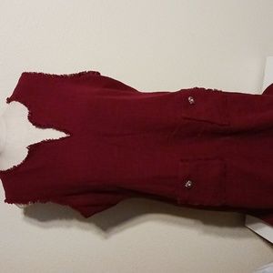 Karl Lagerfeld burgundy tweed dress size 16